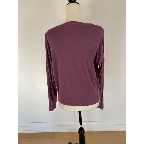 EILEEN Fisher BNWOT Women Plum Long Sleeve Top Crew Neck - Picture 4 of 7